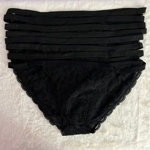 Victorias Secret cotton lace String Bikini Lot of 8 Black, Small
